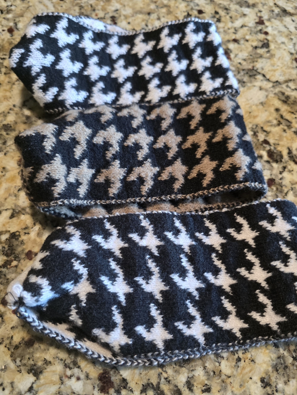 Black & White Houndstooth Knit Headband - Unbranded